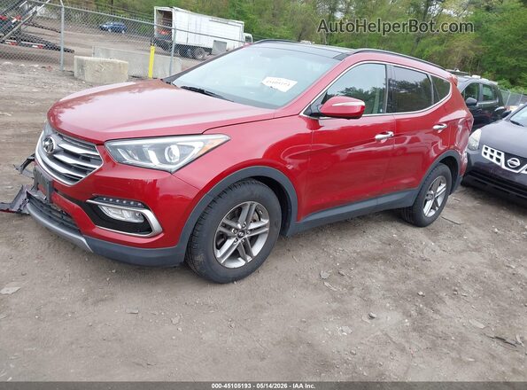 5XYZUDLB4HG381177 2017 HYUNDAI SANTA FE SPORT Red წინა მარცხენა ხედი სამი მეოთხედიდან
