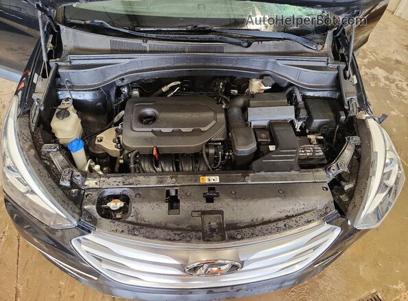 5XYZUDLB9JG567285 2018 HYUNDAI SANTA Black ძრავის განყოფილების ხედი