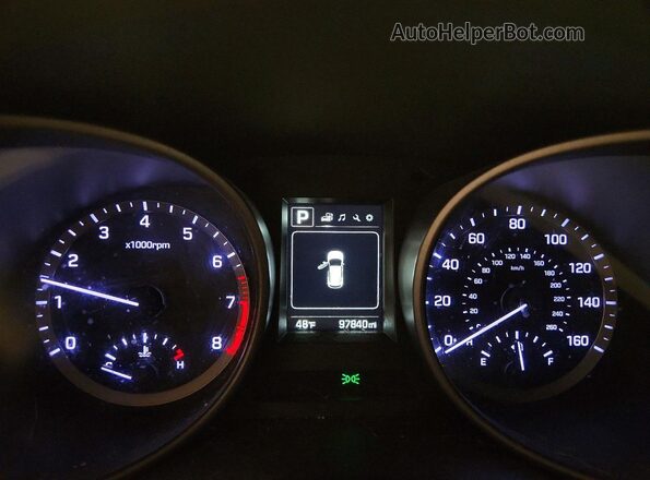 5XYZUDLB9JG567285 2018 HYUNDAI SANTA Black ხელსაწყოთა პანელის ხედი