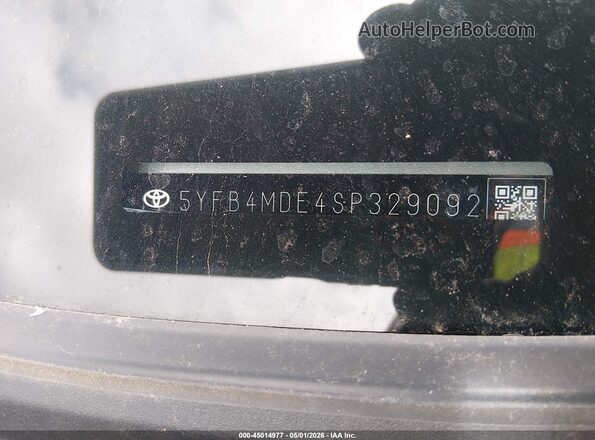 5YFB4MDE4SP329092 2025 TOYOTA LL Silver Вид підкапотного простору