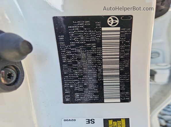 5YFB4MDE4SP358608 2025 TOYOTA COROLLA White 