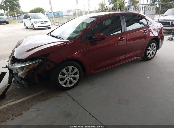 5YFB4MDE7PP005366 2023 TOYOTA COROLLA Burgundy Vista tres cuartos delantera izquierda
