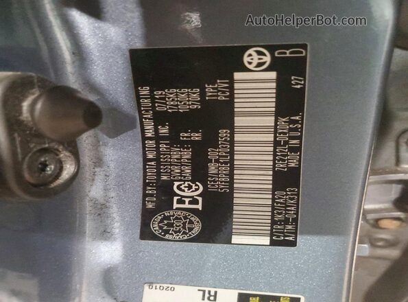 5YFBPRBE1LP037599 2020 TOYOTA LL Blue 