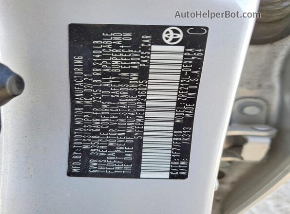 5YFEPMAE0MP216025 2021 TOYOTA COROLLA Silver 