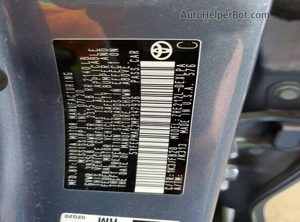 5YFEPMAE2MP147936 2021 TOYOTA COROLLA Blue ძრავის განყოფილების ხედი