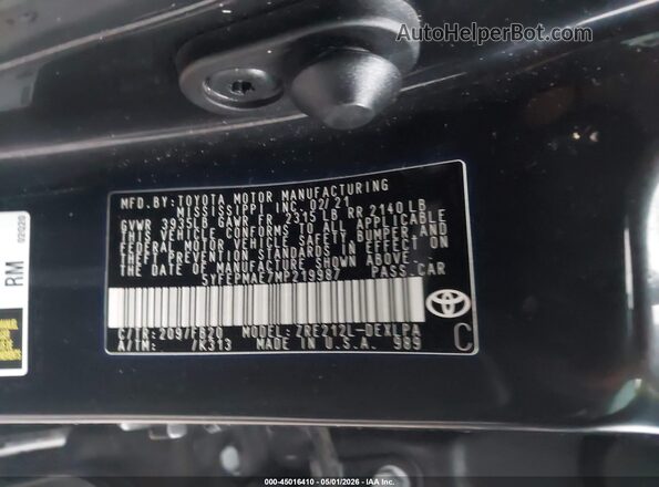 5YFEPMAE7MP219987 2021 TOYOTA LL Black Вид підкапотного простору