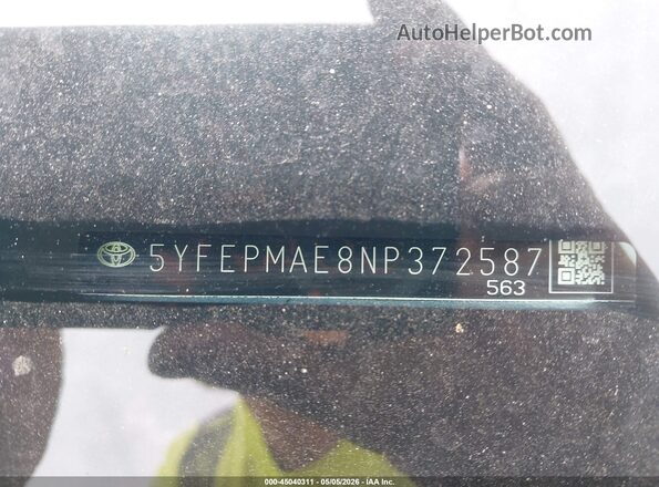 5YFEPMAE8NP372587 2022 TOYOTA LL Blue Engine compartment view