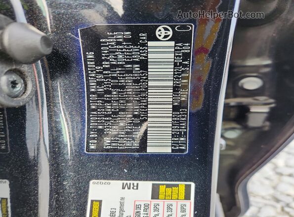 5YFEPRAE9LP062457 2020 TOYOTA COROLLA Black 