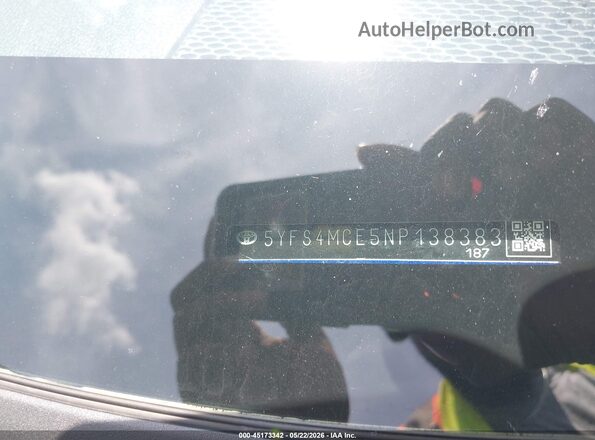 5YFS4MCE5NP138383 2022 TOYOTA COROLLA Blue Widok komory silnika