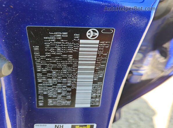 5YFS4RCE4LP018407 2020 TOYOTA COROLLA Blue 