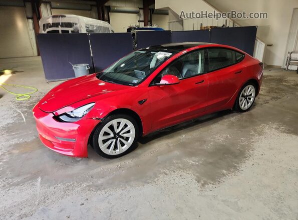 5YJ3E1EA2NF291180 2022 TESLA MODEL Red 