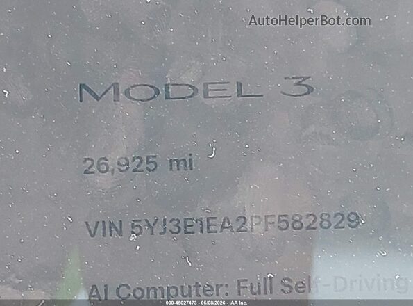 5YJ3E1EA2PF582829 2023 TESLA MODEL 3 Белый 