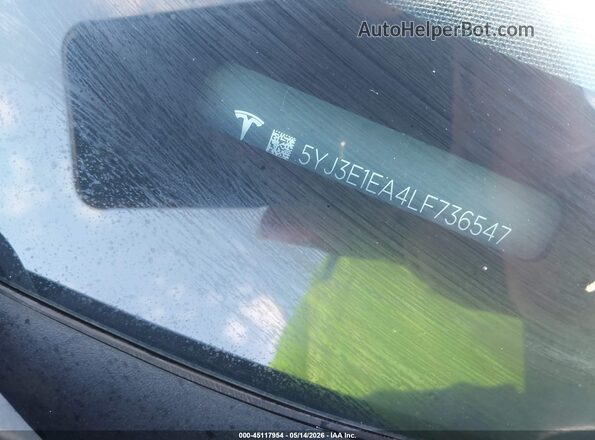 5YJ3E1EA4LF736547 2020 TESLA MODEL 3 Black 