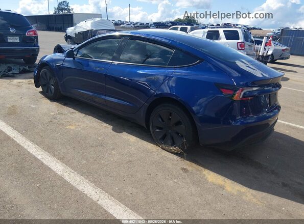 5YJ3E1EA7SF971619 2025 TESLA MODEL 3 Blue Rear left