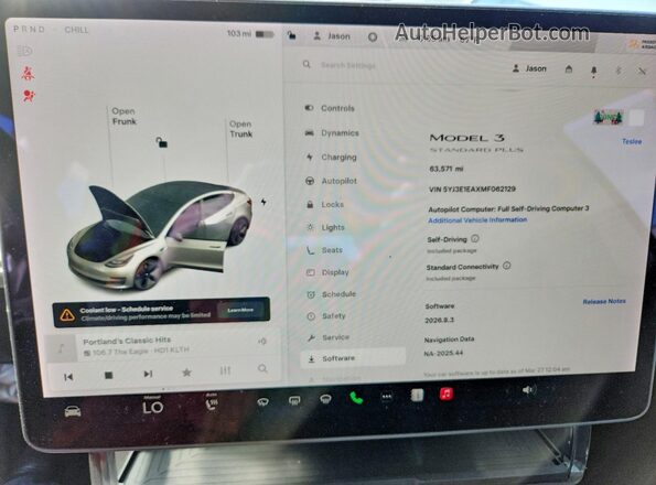 5YJ3E1EAXMF062129 2021 TESLA MODEL White 