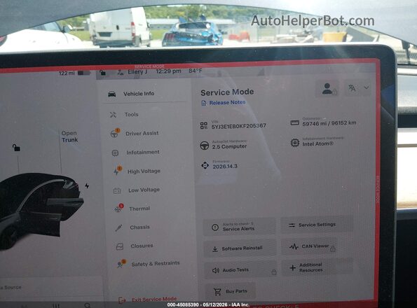 5YJ3E1EB0KF205367 2019 TESLA MODEL 3 Gray Vista de los asientos traseros