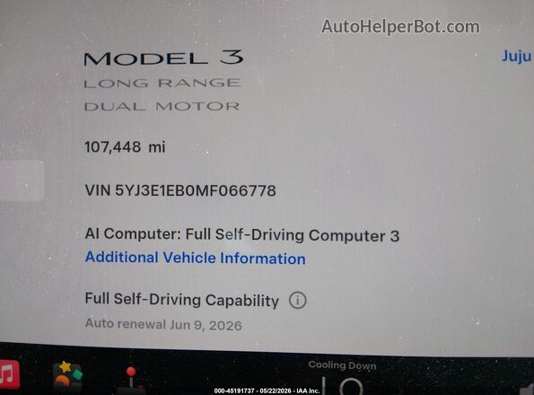 5YJ3E1EB0MF066778 2021 TESLA MODEL 3 Black 