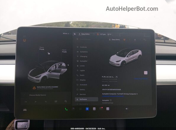 5YJ3E1EB0MF855996 2021 TESLA MODEL 3 Белый 