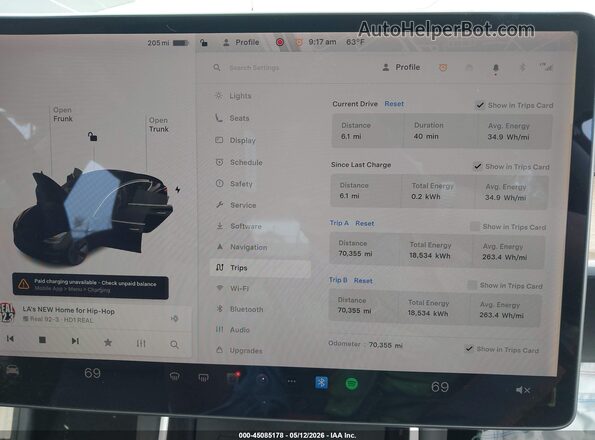 5YJ3E1EB1KF364527 2019 TESLA MODEL 3 Черный Вид задних сидений