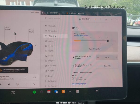 5YJ3E1EB1NF106772 2022 TESLA MODEL 3 Синий 