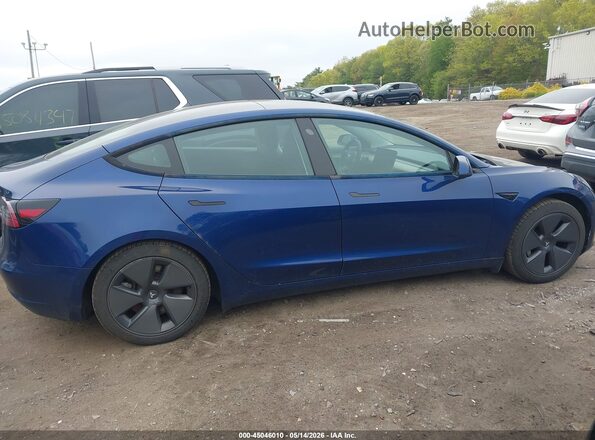 5YJ3E1EB1NF106772 2022 TESLA MODEL 3 Синий Вид задней части салона