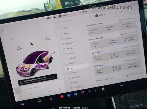 5YJ3E1EB2LF618876 2020 TESLA MODEL 3 White უკანა სავარძლების ხედი