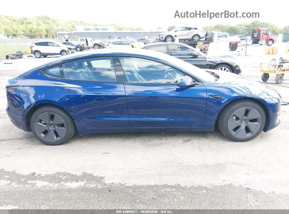 5YJ3E1EB2NF208047 2022 TESLA MODEL 3 Blue Սալոնի հետևի տեսք