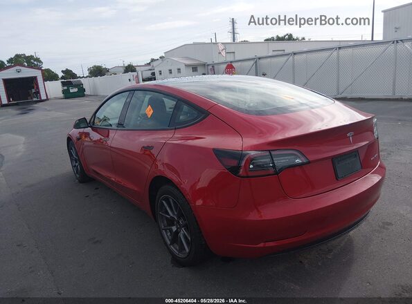5YJ3E1EB2NF288319 2022 TESLA MODEL 3 Красный Задняя левая четверть