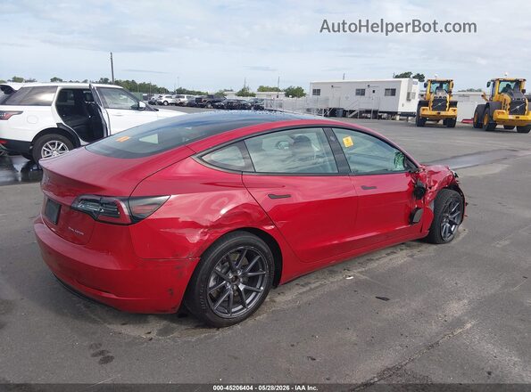 5YJ3E1EB2NF288319 2022 TESLA MODEL 3 Красный Задняя правая четверть