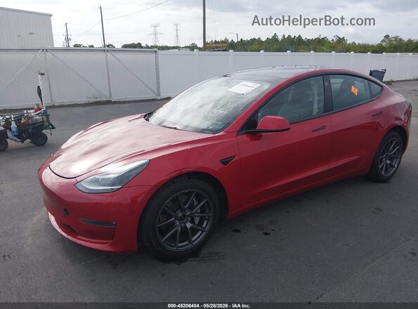 5YJ3E1EB2NF288319 2022 TESLA MODEL 3 Красный Передняя левая четверть