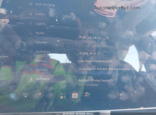 5YJ3E1EB2NF332951 2022 TESLA MODEL 3 Gray 