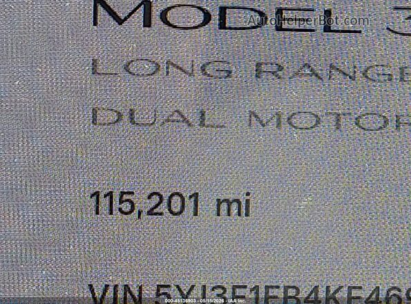 5YJ3E1EB4KF469935 2019 TESLA MODEL 3 White 