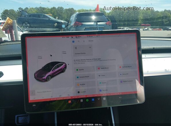 5YJ3E1EB4KF469935 2019 TESLA MODEL 3 White 