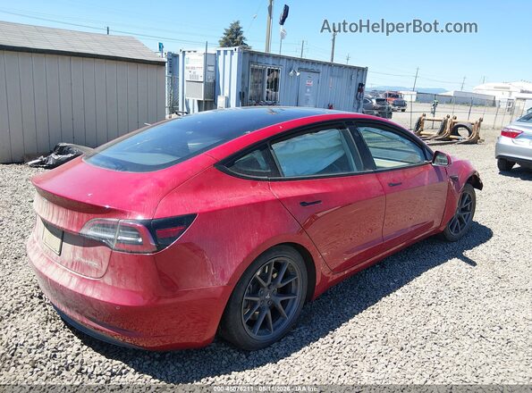 5YJ3E1EB4MF875443 2021 TESLA MODEL 3 Red Հետևի աջ