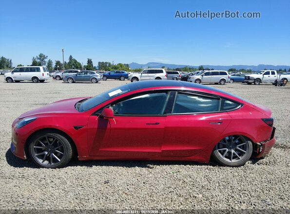 5YJ3E1EB4MF875443 2021 TESLA MODEL 3 Red Սալոնի 360 աստիճան տեսք