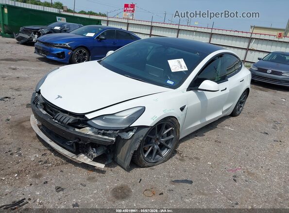 5YJ3E1EB4NF109908 2022 TESLA MODEL 3 White Առջևի ձախ երեք քառորդ տեսարան