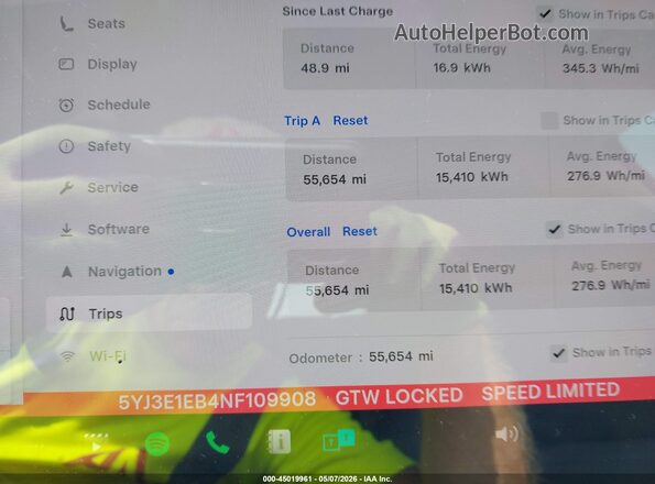 5YJ3E1EB4NF109908 2022 TESLA MODEL 3 White 