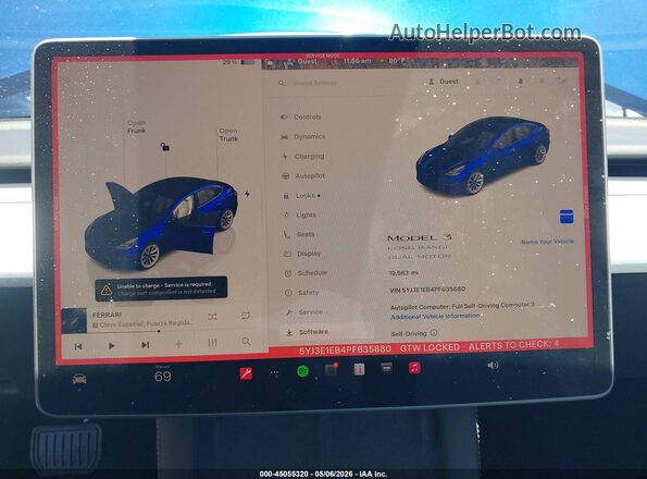 5YJ3E1EB4PF635880 2023 TESLA MODEL 3 Blue 