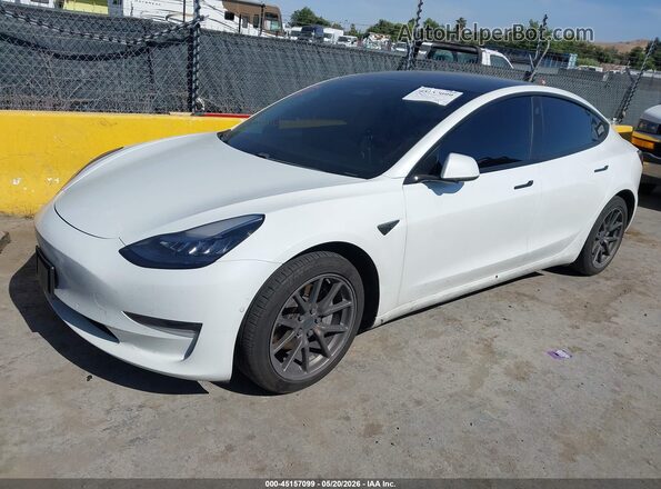5YJ3E1EB5LF619620 2020 TESLA MODEL 3 White Առջևի ձախ երեք քառորդ տեսարան