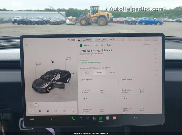 5YJ3E1EB5SF914733 2025 TESLA MODEL 3 Gray Հետևի նստատեղերի տեսք