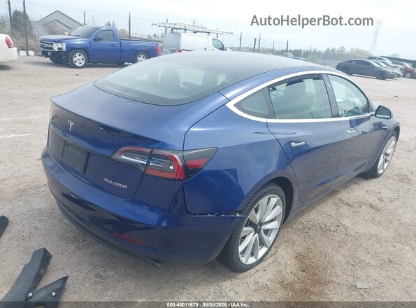 5YJ3E1EB6KF413396 2019 TESLA MODEL 3 Blue Tył prawy