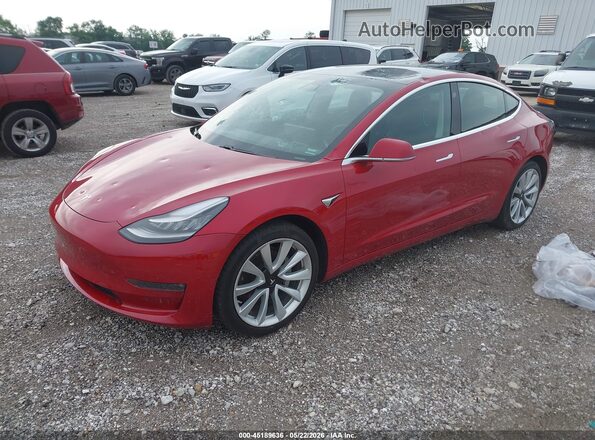5YJ3E1EB6LF790974 2020 TESLA MODEL 3 Red წინა მარცხენა ხედი სამი მეოთხედიდან