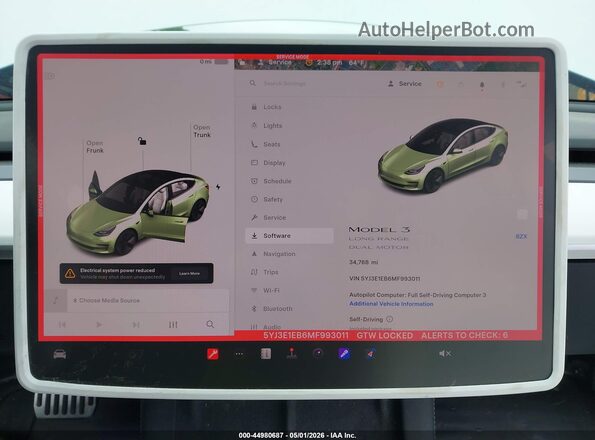 5YJ3E1EB6MF993011 2021 TESLA MODEL 3 White 