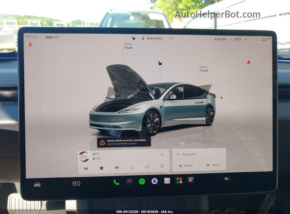 5YJ3E1EB6RF729293 2024 TESLA MODEL 3 Gray Հետևի նստատեղերի տեսք