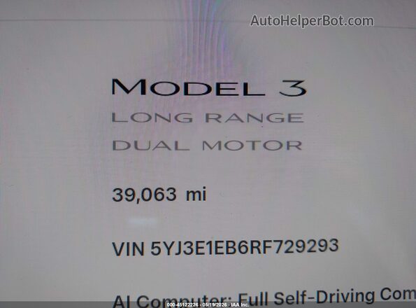 5YJ3E1EB6RF729293 2024 TESLA MODEL 3 Gray 