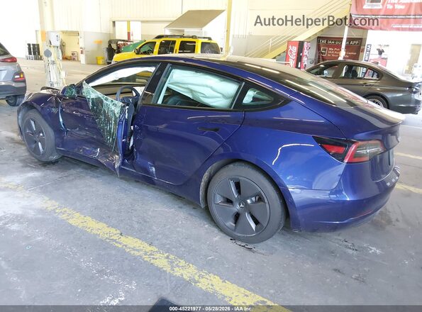 5YJ3E1EB7MF055941 2021 TESLA MODEL 3 Blue Rear left
