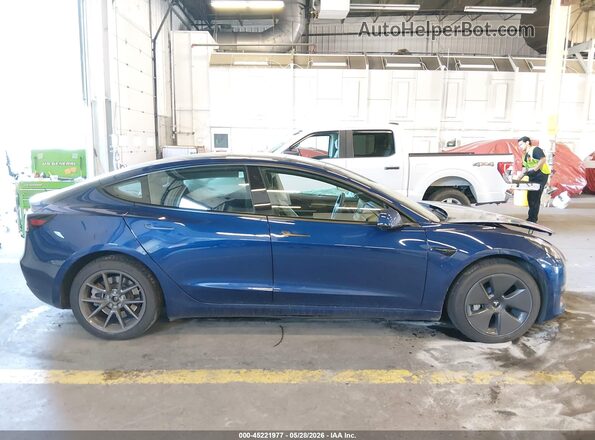 5YJ3E1EB7MF055941 2021 TESLA MODEL 3 Blue Instrument cluster view