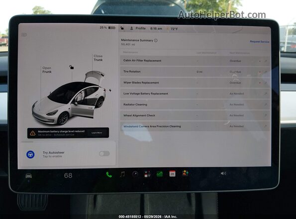 5YJ3E1EB7NF154762 2022 TESLA MODEL 3 White Հետևի նստատեղերի տեսք