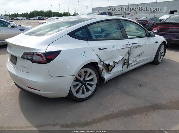 5YJ3E1EB7NF339345 2022 TESLA MODEL 3 White Trasero derecho