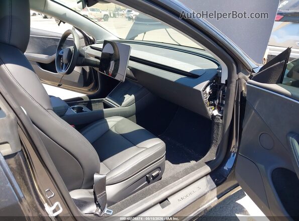 5YJ3E1EB7SF874283 2025 TESLA MODEL 3 Black Widok wnętrza z przodu